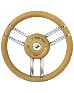 Volante Apollo inox e poliuretano Ø 35 cm - AVORIO